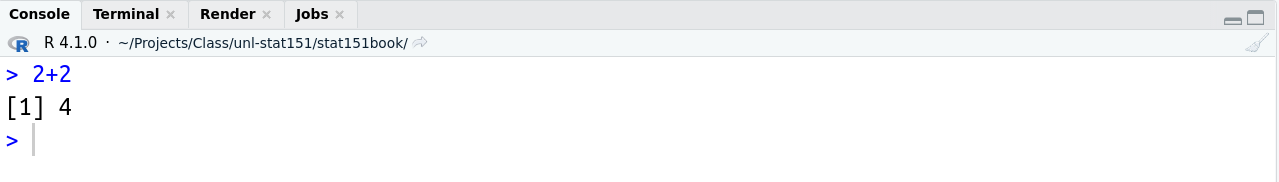 R output in the console (from either a script or a code chunk)