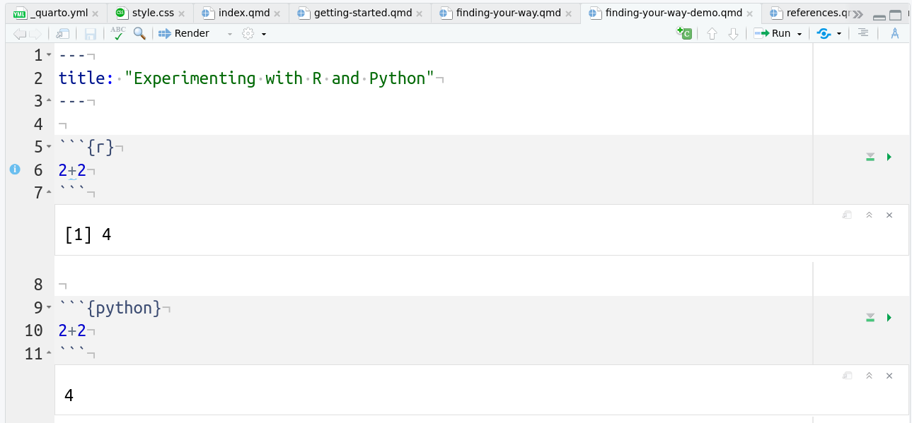 python output underneath the code chunk