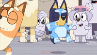 A clip of Bluey dancing