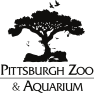 The logo of the Pittsburgh Zoo, which manipulates figure-ground perception. If the black portion of the image is considered the figure, the viewer sees a tree and some birds flying; if the white portion of the image is considered the figure, then the viewer sees a gorilla facing a lion, with some fish jumping above the waves at the bottom of the image. When viewed for several minutes, the figure and ground tend to 'flip' back and forth.
